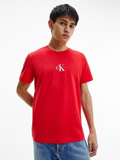 Calvin Klein Ruhák HU886932 | Calvin Klein Logo Férfi Póló Piros